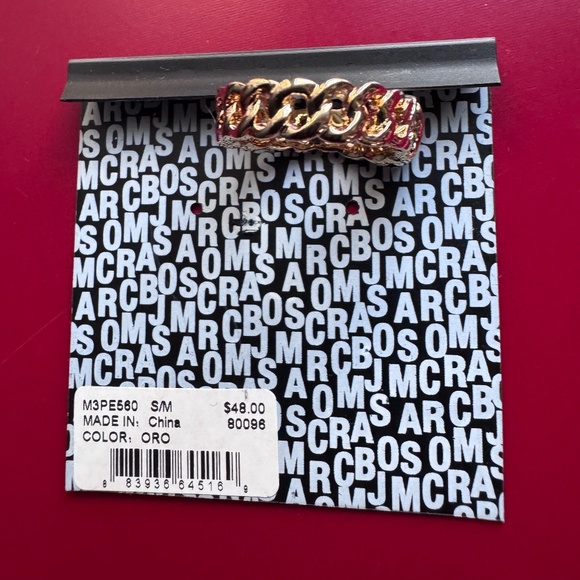 Marc By Marc Jacobs Gold Chain Ring with Brand Logo - Picture 4 of 6